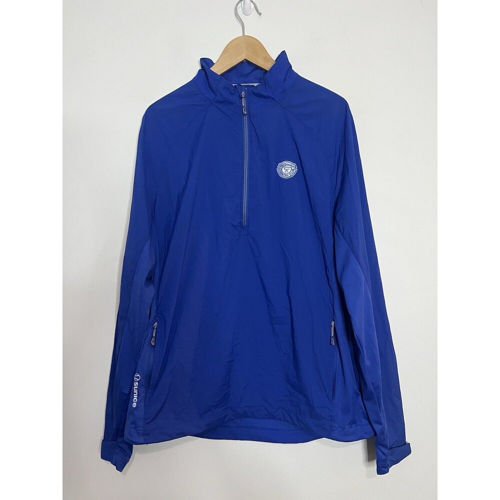Sunice Blue Medinah Club  1/4 Zip Performance Windbreaker Large